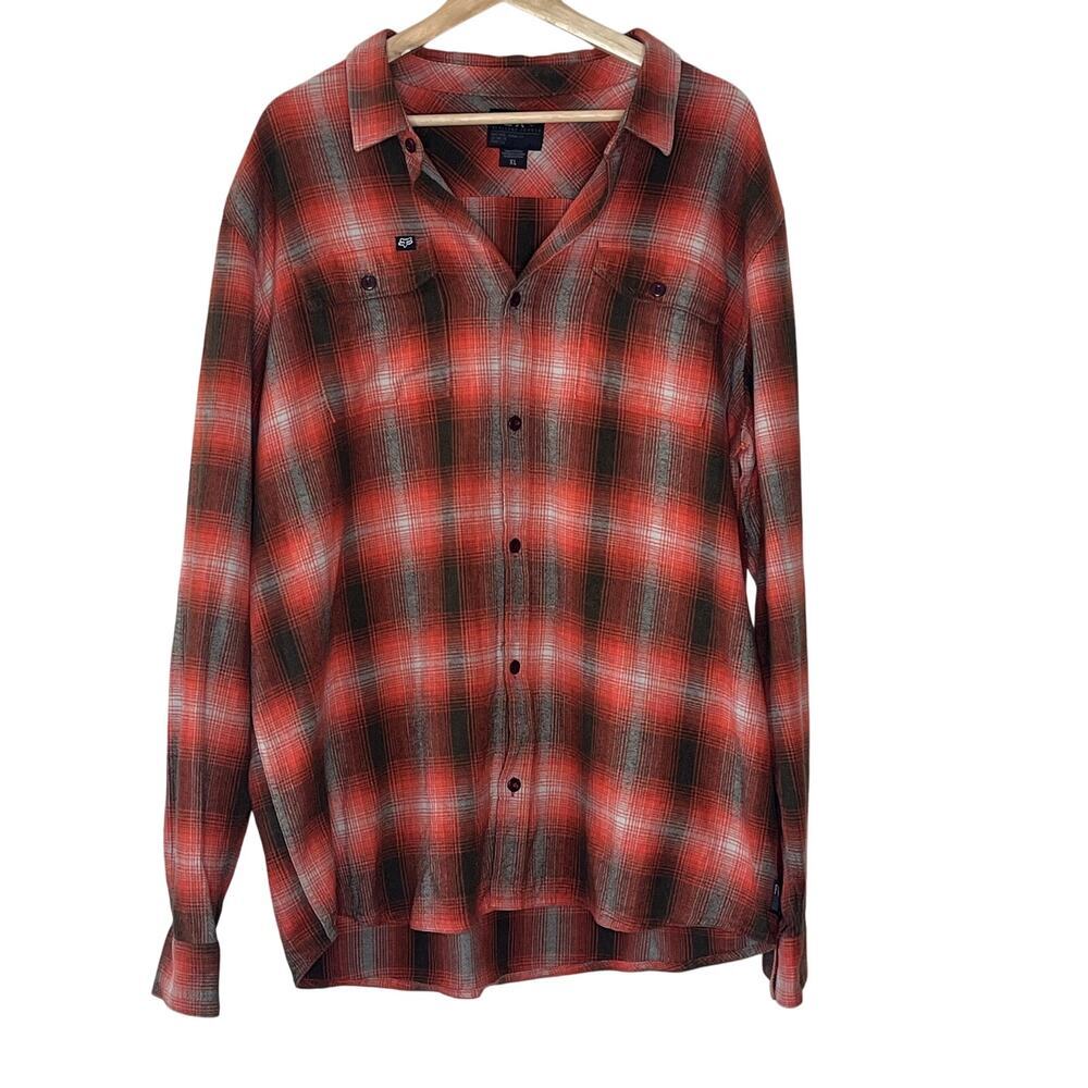 FOX HEAD   MEN'S PLAID FLANNEL SHIRT  CHEST‎ POCKET SIZE XL